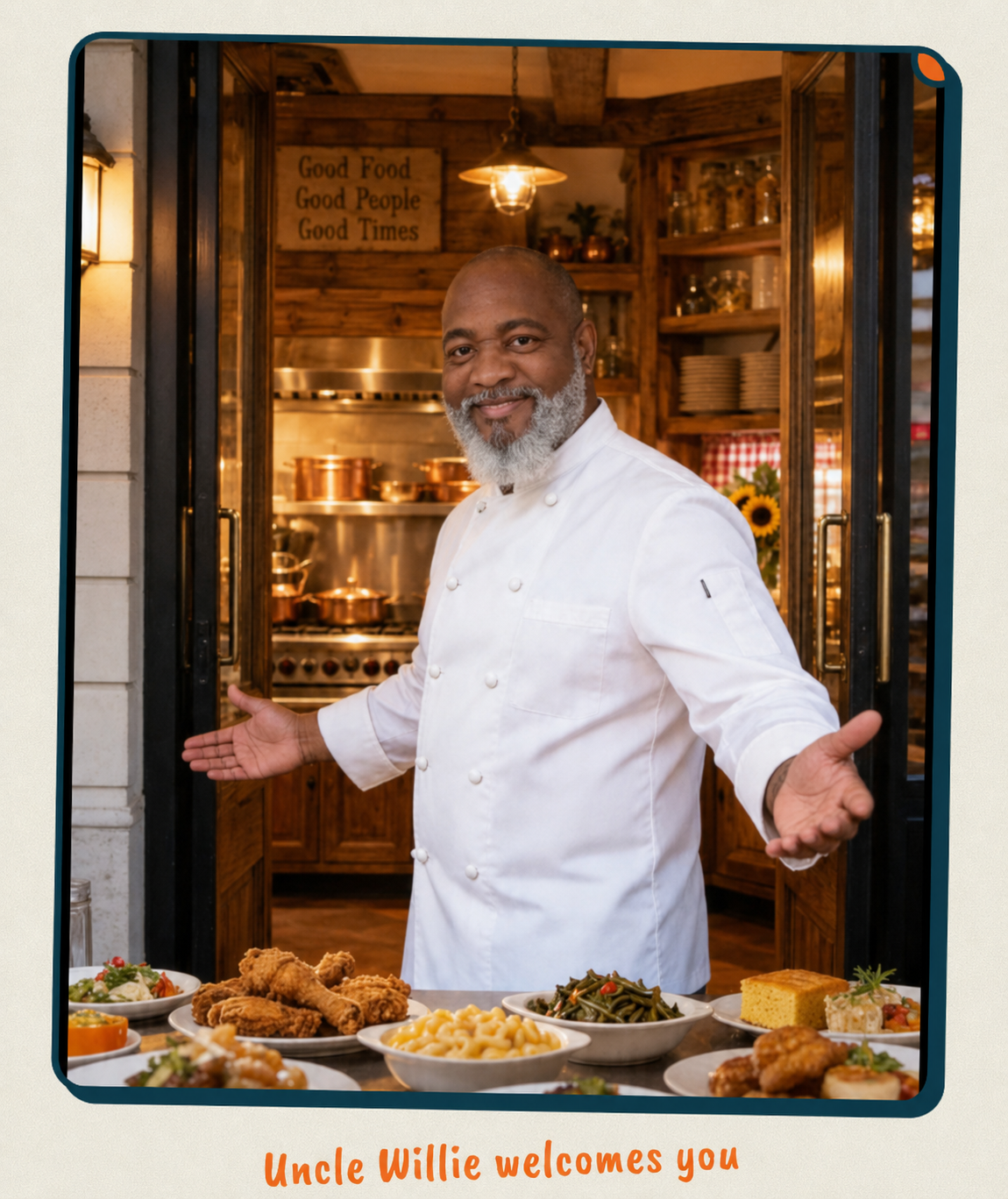 Uncle Willie welcoming guests